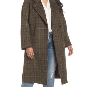 NWOT Avec Les Filles Double Face Plaid Wool Blend Coat | Size S